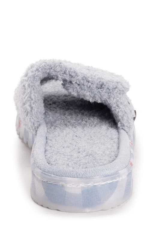 Muk Luks Acacia Faux Shearling Slipper In Light Blue
