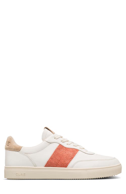 Clae Davis Perforated Leather Sneaker In White