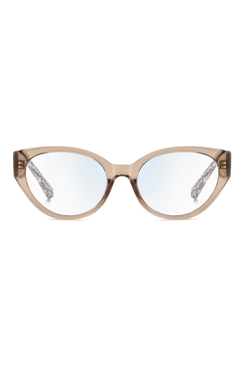 Caia 53mm Reading Glasses, Main, color, CRYSTAL BEIGE/ BLUE
