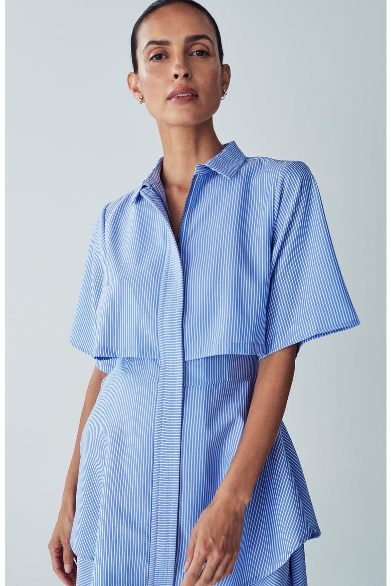 Hugh Layered Dress, Alternate, color, Blue Stripe