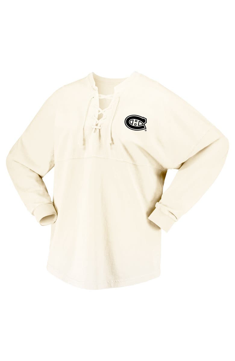 FANATICS Women's Fanatics Branded Cream Montreal Canadiens Original Six Lace-Up Spirit Jersey Long Sleeve T-Shirt, Alternate, color, Cream