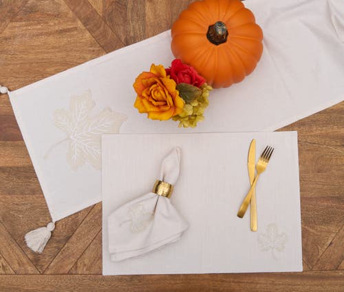C & F Home C&f Home Neutral Maple Leaves Table Runner 14" X 72" In Neutral