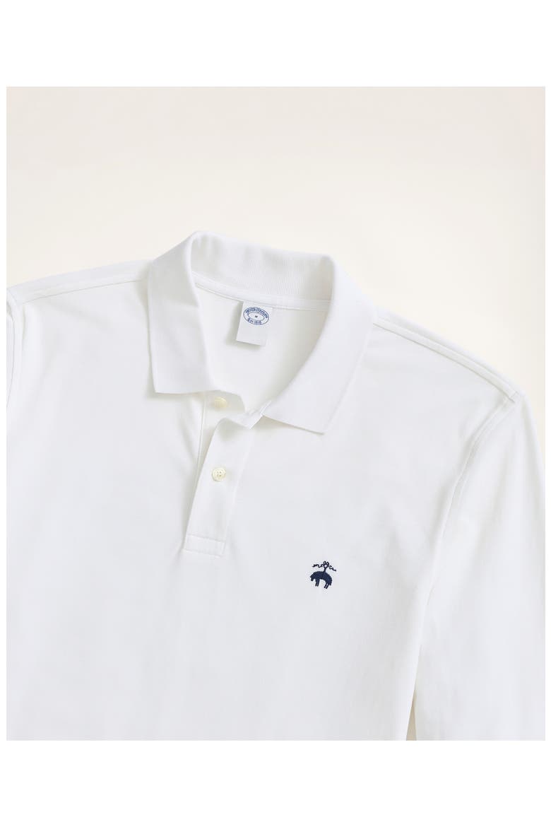 Long Sleeve Piqué Polo, Alternate, color, WHITE