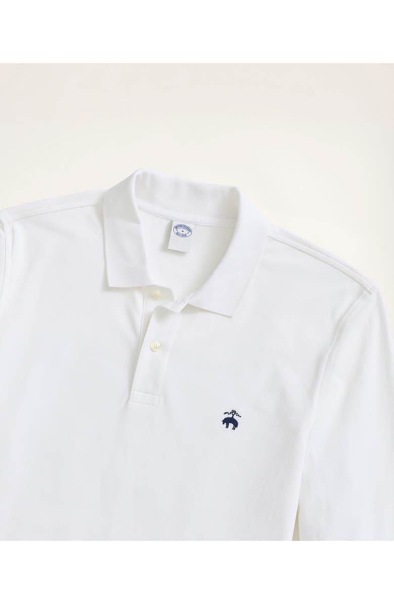 Brooks Brothers Long Sleeve Piqué Polo, Alternate, color, White
