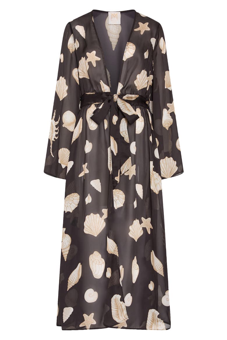 Vince Seashell Sheer Cover-Up, Alternate, color, BLACK/ WHITE
