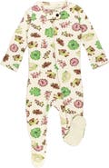 L'ovedbaby Print Organic Cotton Two-Way Zip Footie