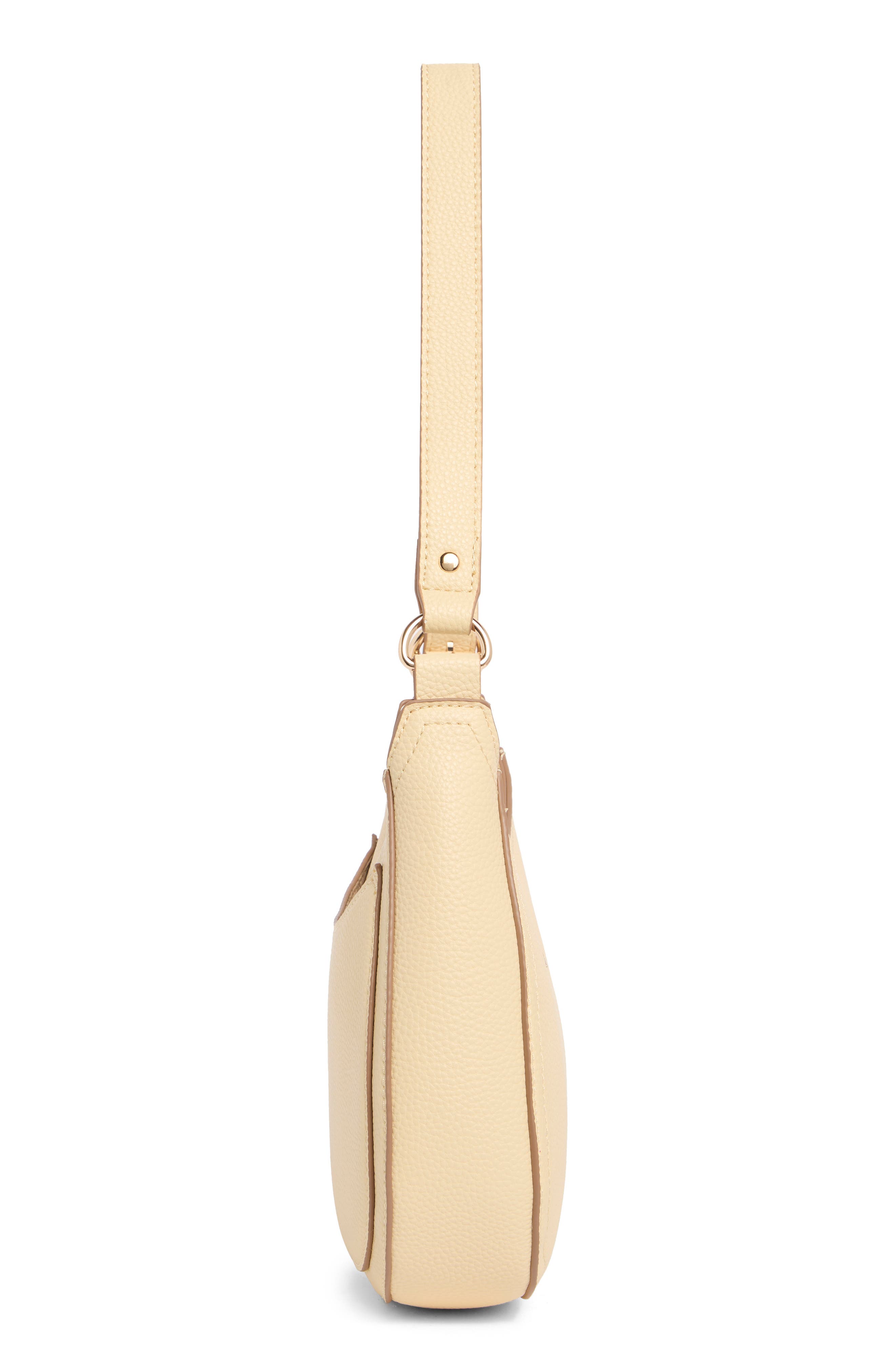 Nanette Lepore Crescent Faux Leather Shoulder Bag, Alternate, color, Panna Cotta