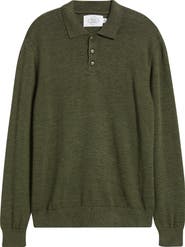 ALEX CRANE Anchor Merino Wool Polo Sweater