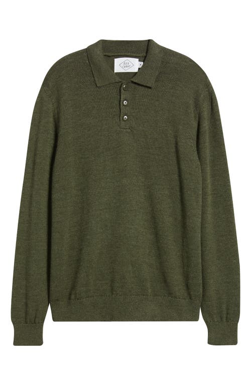 Alex Crane  Anchor Merino Wool Polo Sweater In Green