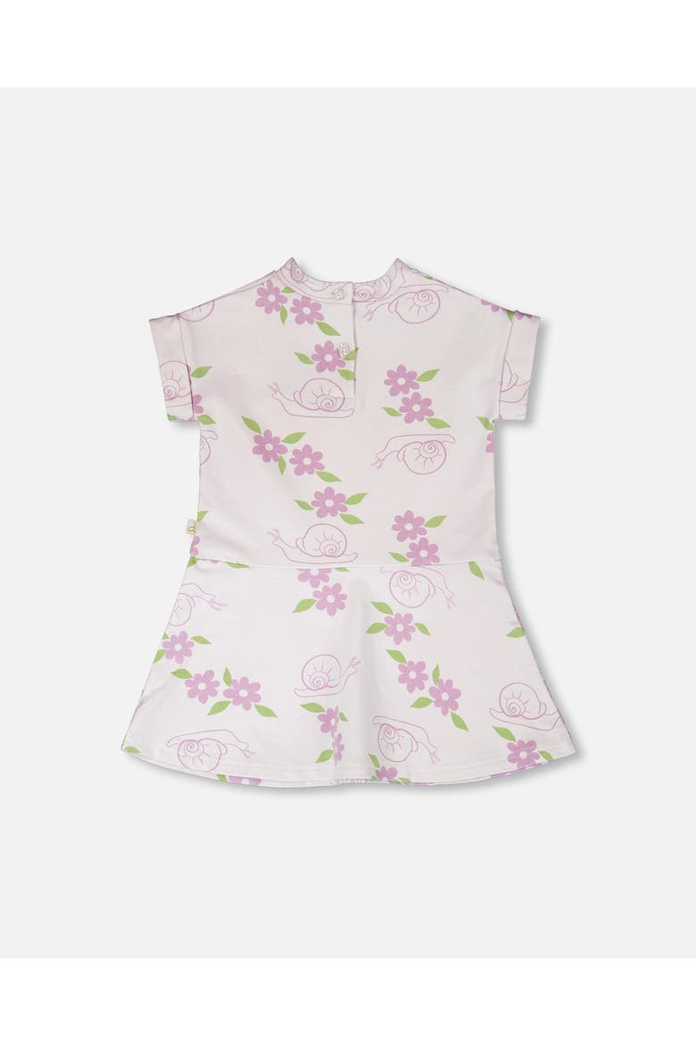 French Terry Snails Dress, Alternate, color, Lilac Snails Print