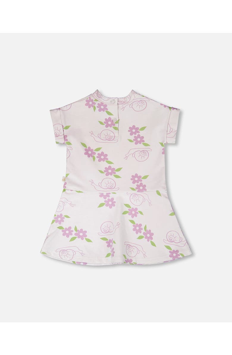 Deux par Deux French Terry Snails Dress, Alternate, color, Lilac Snails Print