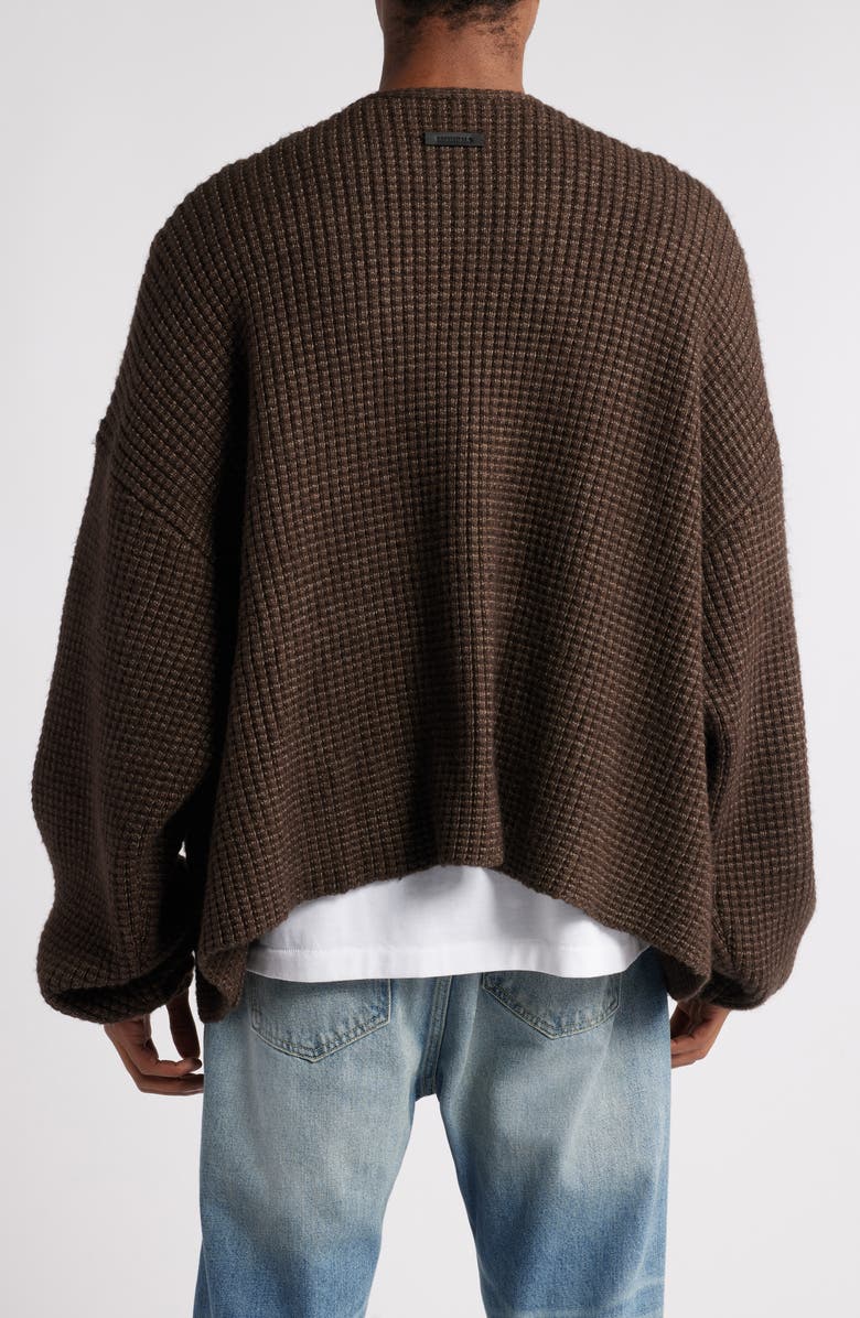 Fear of God Essentials Heavyweight Waffle Cardigan, Alternate, color, 