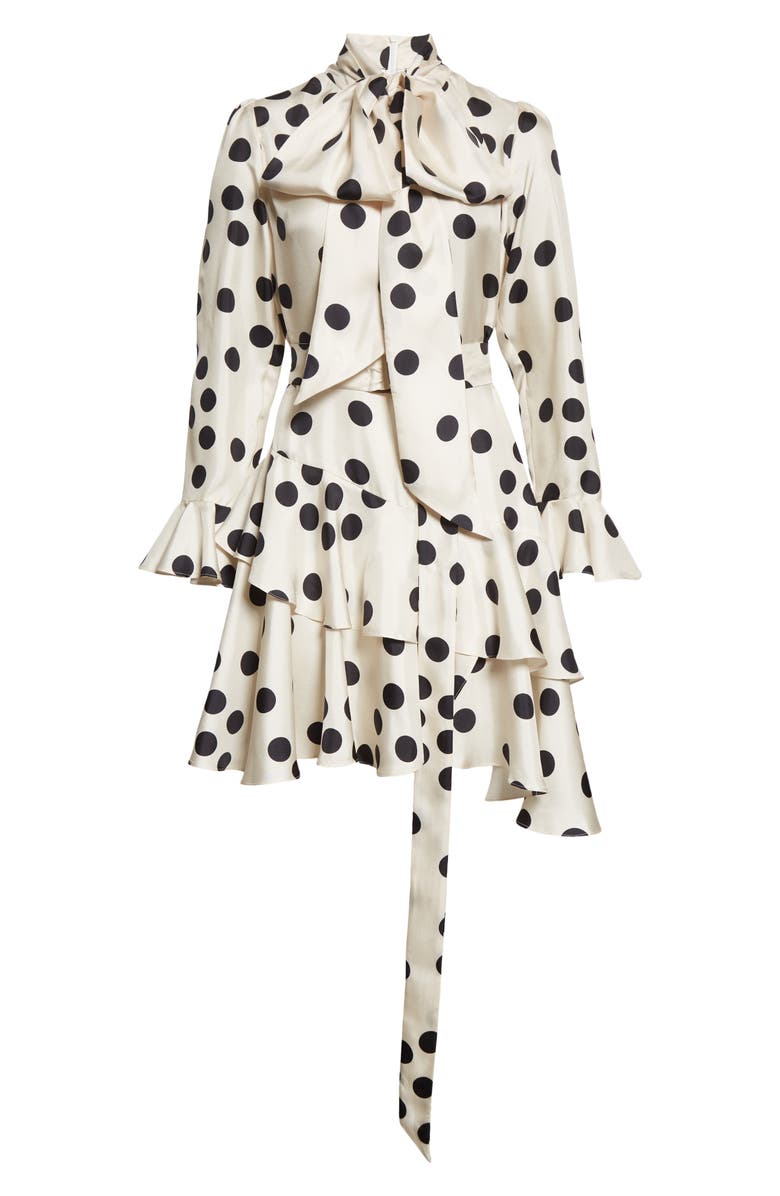 Zimmermann Confetti Polka Dot Long Sleeve Silk Minidress, Alternate, color,