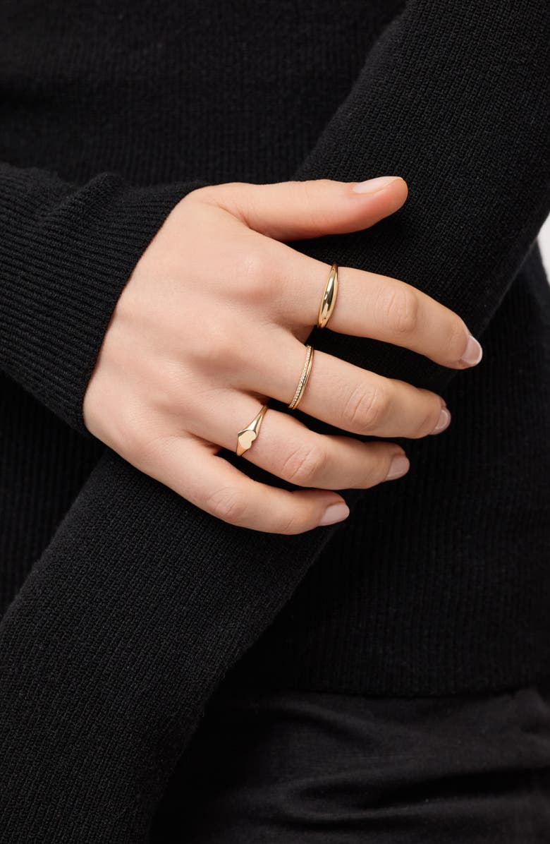 Ana Luisa Solid Yellow Gold - Heart Signet Ring, Alternate, color, Gold