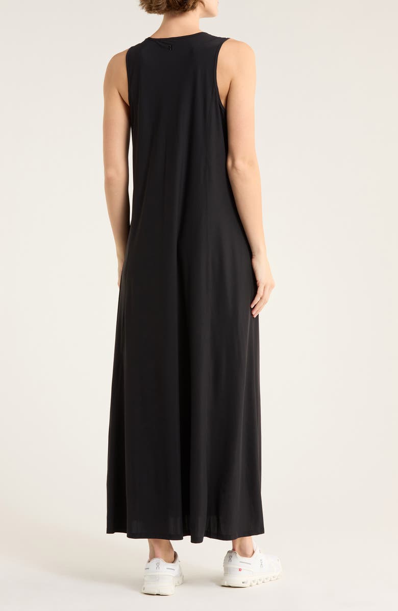 Sweaty Betty Explorer Ace V-Neck Midi Dress, Alternate, color, Black