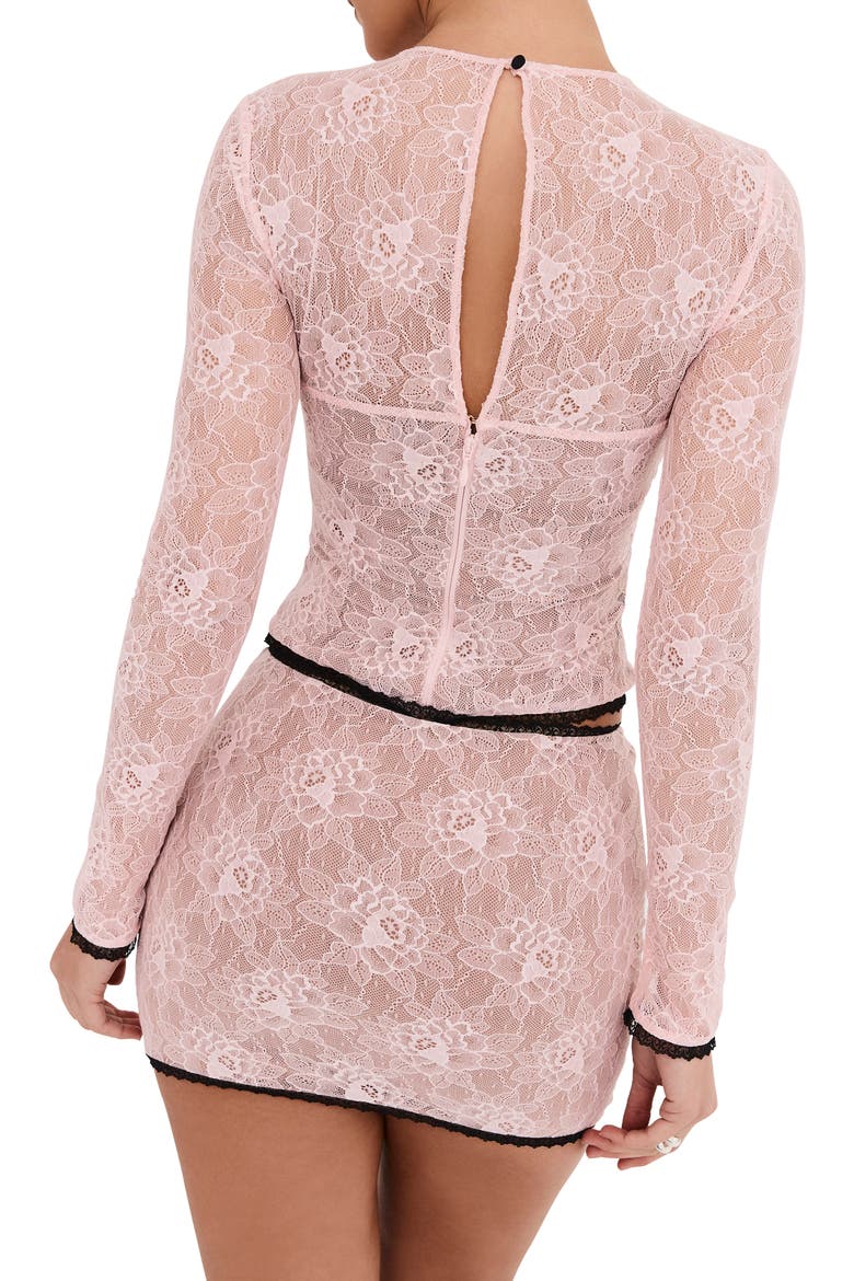 Peony Cutout Lace Crop Top, Alternate, color, PEONY