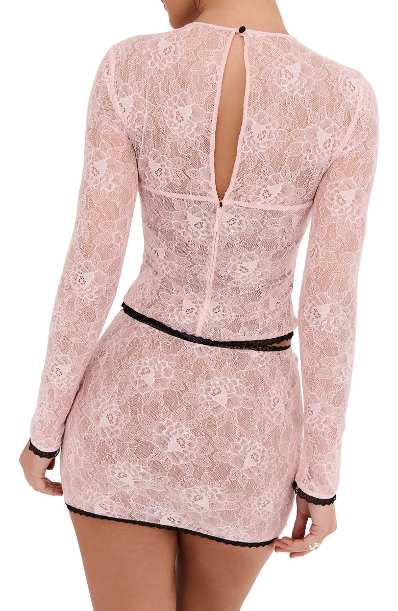 Mistress Rocks Peony Cutout Lace Crop Top, Alternate, color,