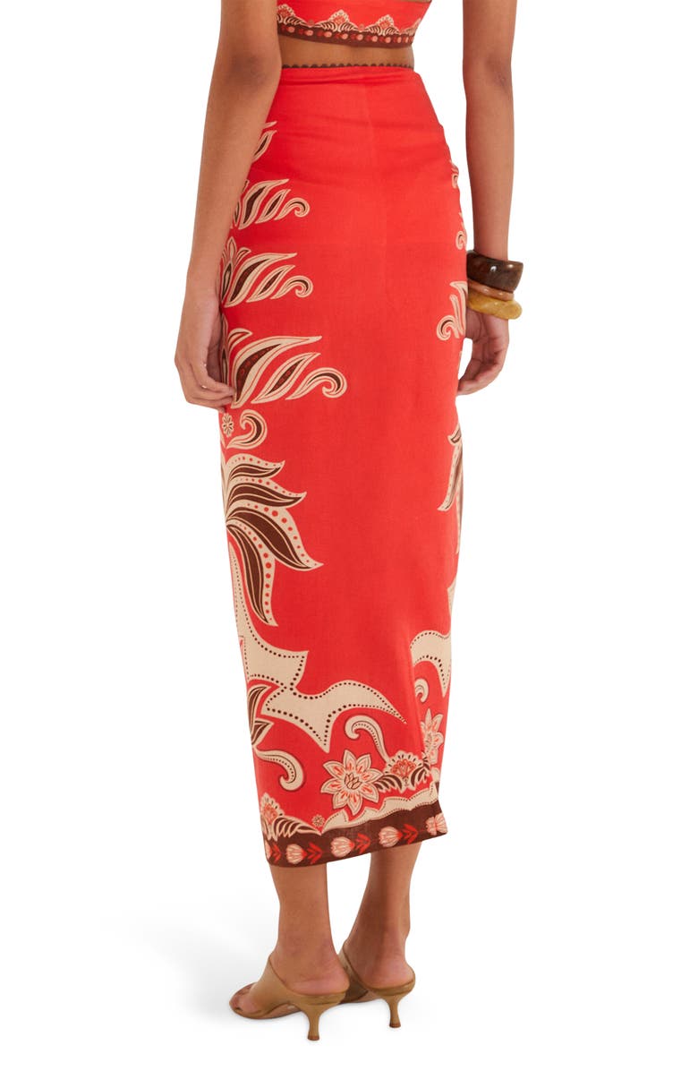 FARM Rio Ainika Garden Cover-Up Skirt, Alternate, color, Red