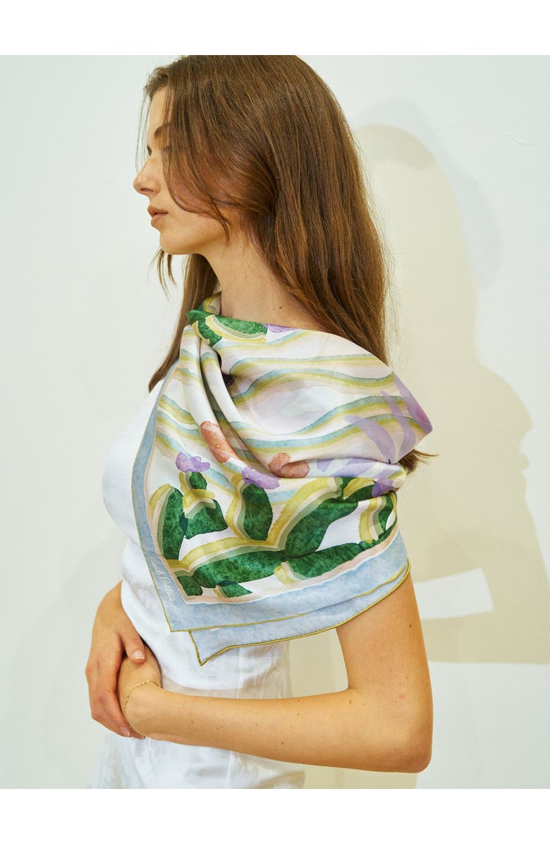 Lost Pattern "Ethereal Mirage" Large Silk Scarf, Alternate, color, Pastel
