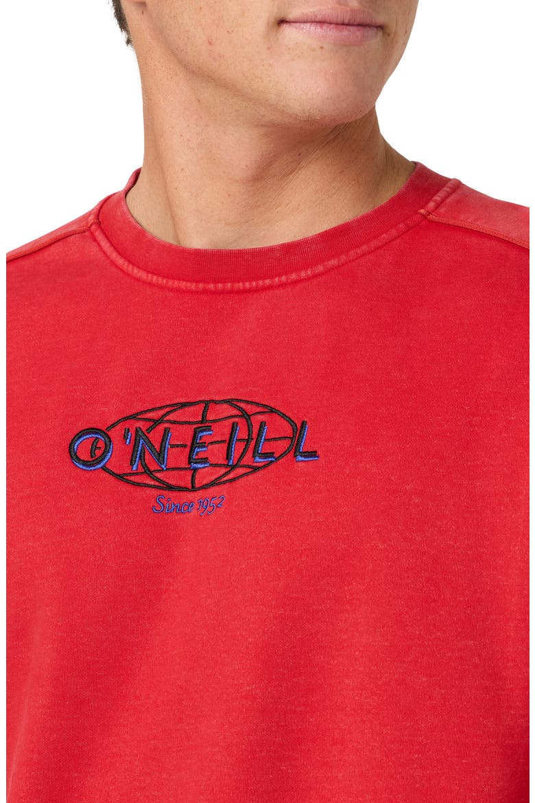 Y2K Box Embroidered Crewneck Sweatshirt, Alternate, color, LIFEGUARD RED