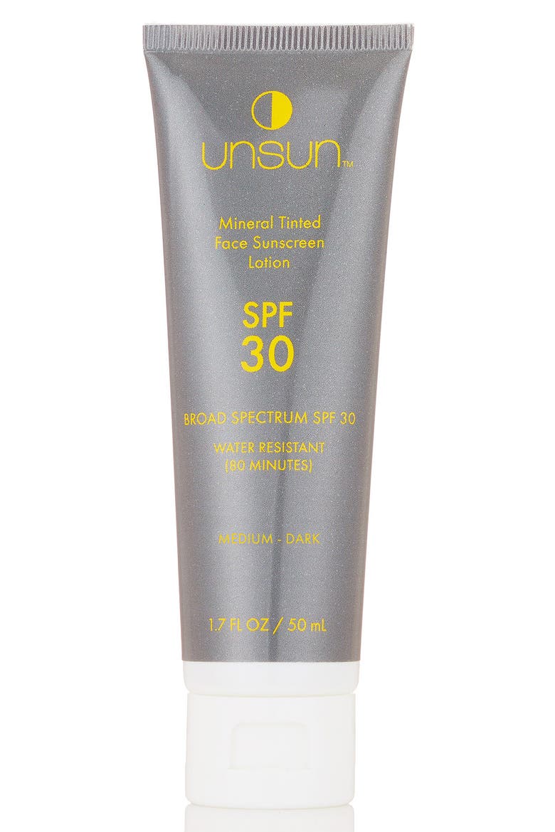 Mineral Tinted Face Sunscreen Lotion SPF 30, Main, color, DARK TAN