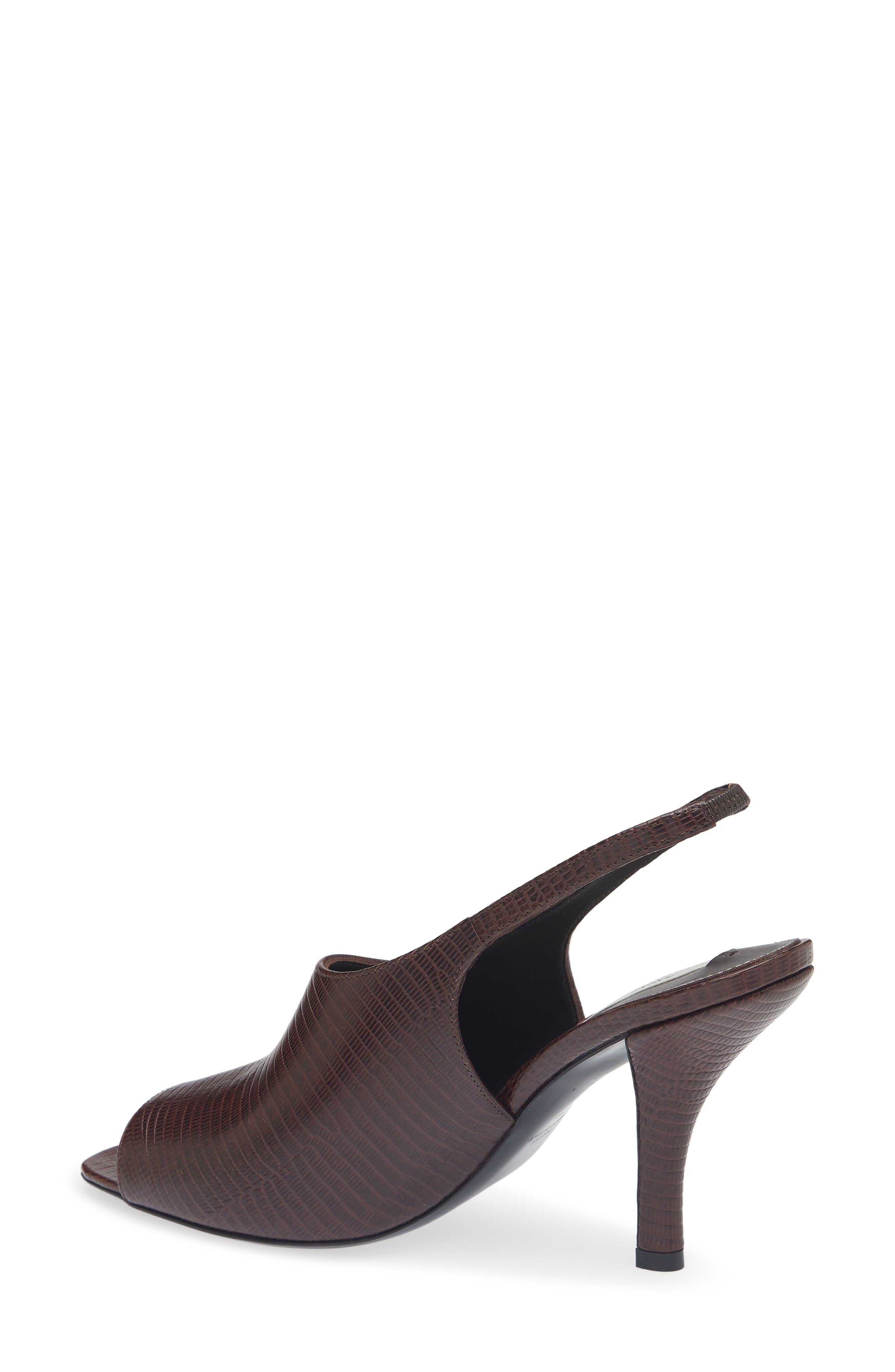 TOTEME Contour Lizard Embossed Slingback Sandal, Alternate, color, Brown