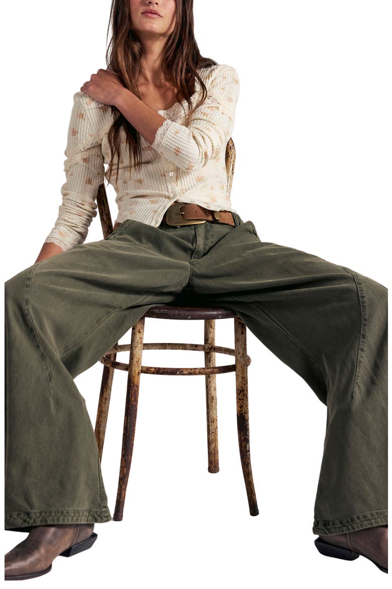 Spotlight Washed Barrel Leg Trousers, Alternate, color, DUSTY OLIVE