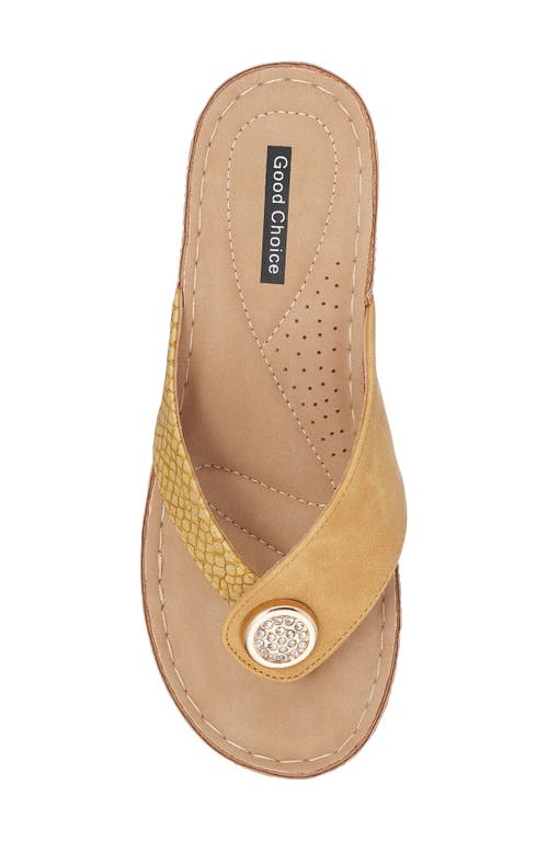 Gc Shoes Dafni Yellow Wedge Sandals In Yellow