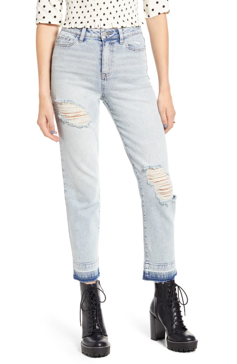 BP. x Claudia Sulewski Ripped Mom Jeans, Main, color,