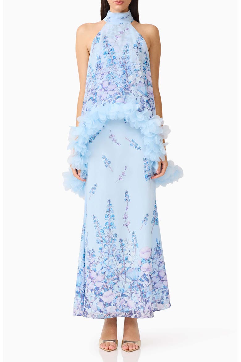 Tulsia Floral Georgette Gown, Main, color, LIGHT BLUE