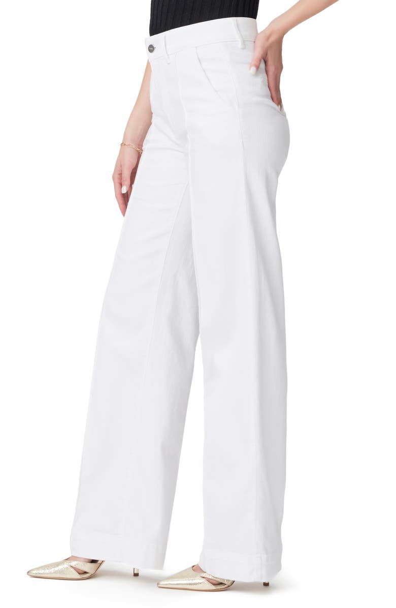 PAIGE Sasha High Waist Wide Leg Trouser Jeans, Alternate, color, Crisp White