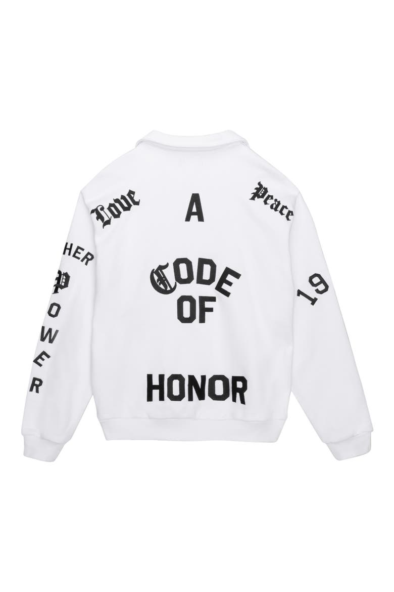 Mascot Graphic Cotton Polo Sweater, Alternate, color, WHITE