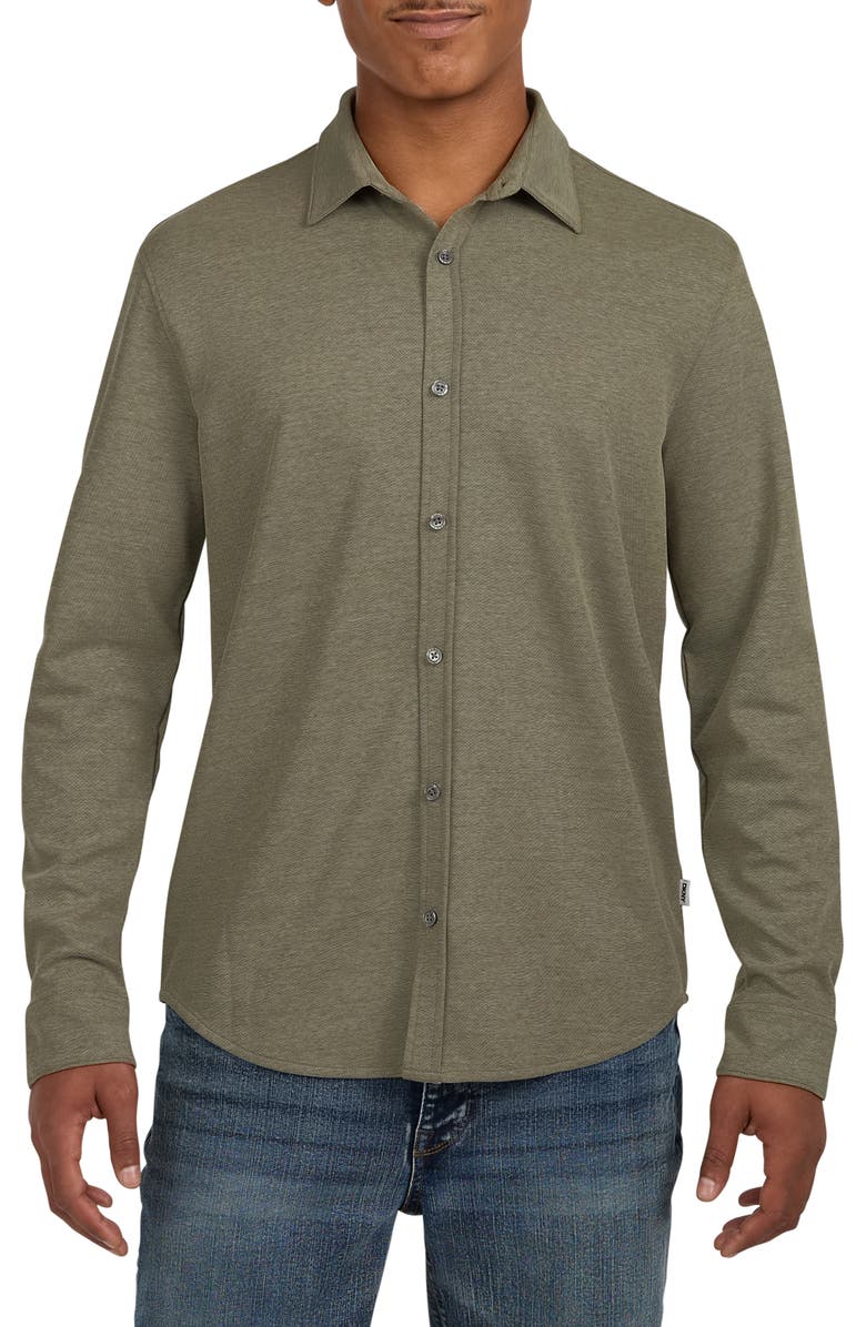 DKNY SPORTSWEAR Metro Long Sleeve Button-Up Shirt, Main, color, Olive