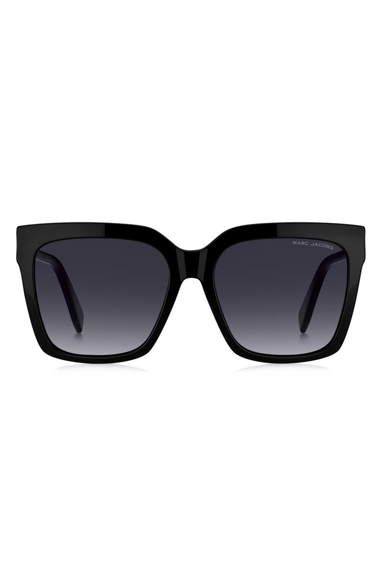 Marc Jacobs 57mm Gradient Square Sunglasses, Main, color, Black/ Dark Grey Sf