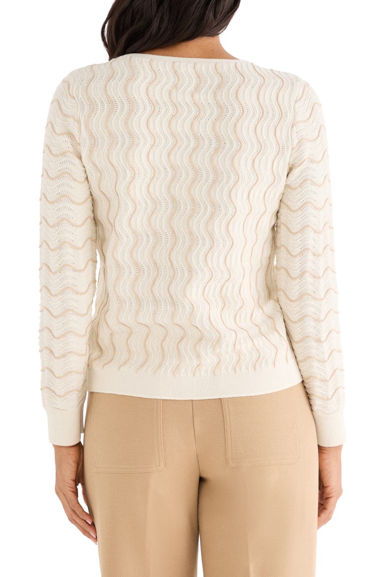 Alto Wave Stripe Cotton Blend Pointelle Sweater, Alternate, color, NEUTRAL MULTI