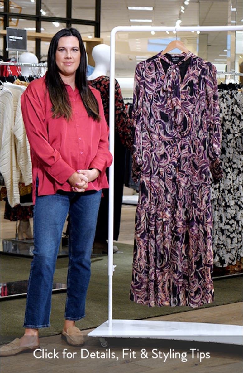 Suzanne Print Long Sleeve Maxi Dress, sales video thumbnail