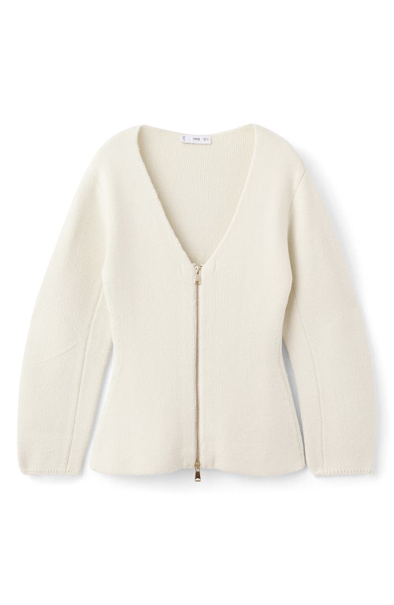 MANGO Zip Front Cardigan, Alternate, color,