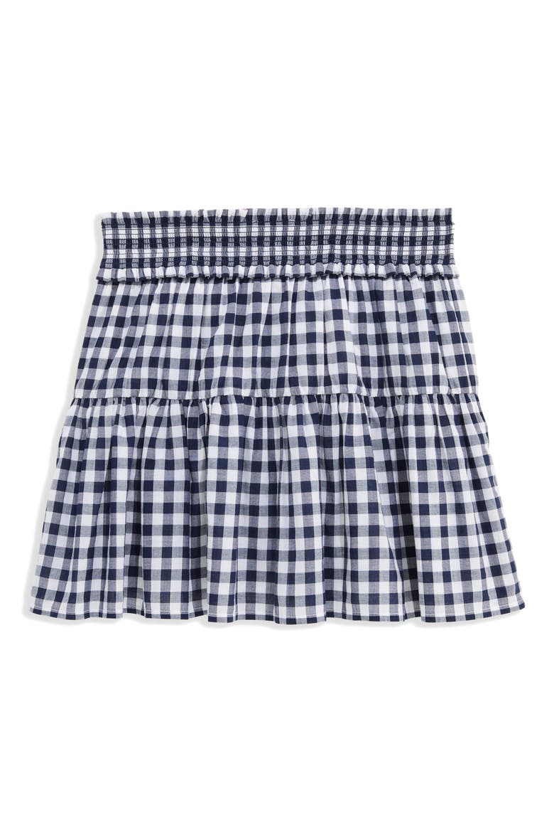 Kids' Gemma Bow Skirt, Alternate, color, GINGHAM - NAVY/WHITE