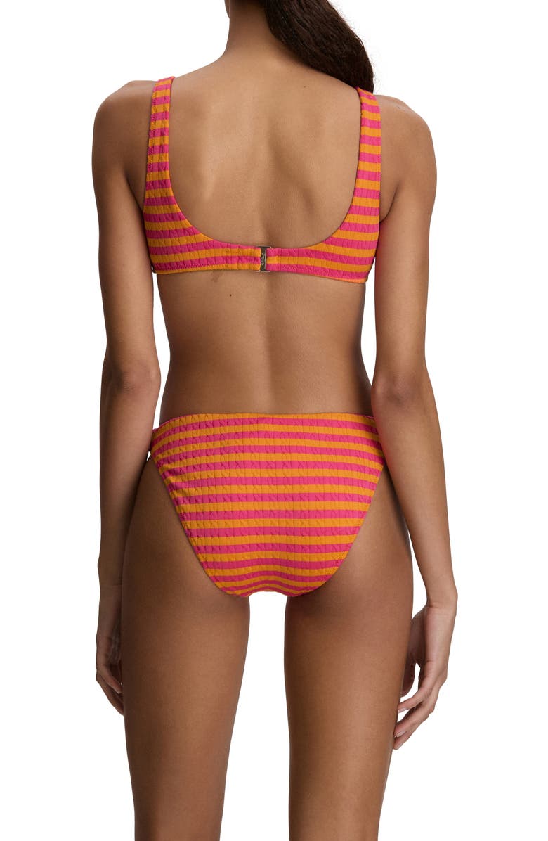Polo Ralph Lauren Stripe Jacquard Minimal Bikini Bottoms, Alternate, color, Desert Pink Sail Ora