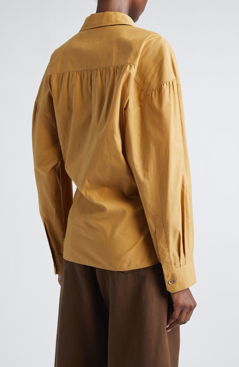 Lemaire Twisted Cotton & Silk Button-Up Shirt, Alternate, color, Cumin