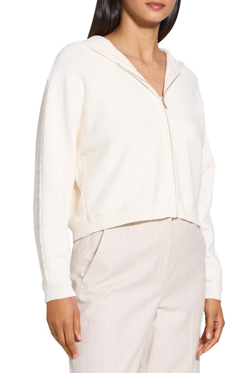 Theory Cotton Blend Zip-Up Hoodie, Alternate, color, Natural