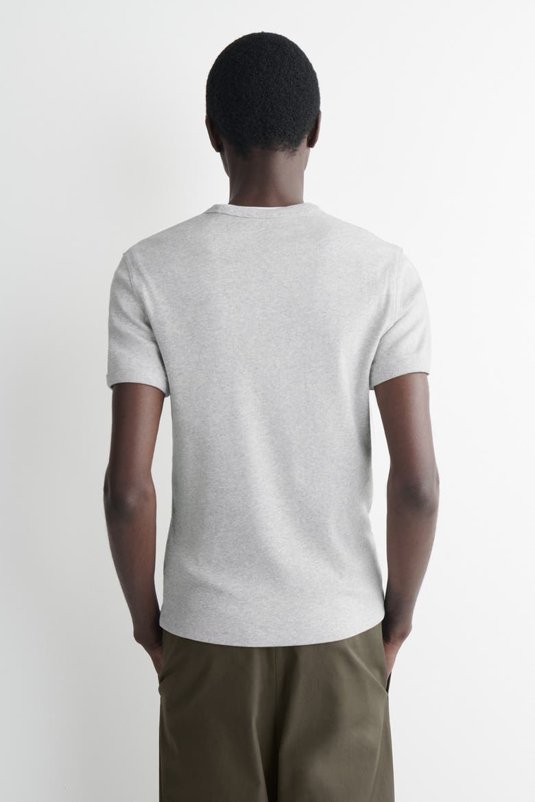 Slim Ribbed Cotton T-shirt, Alternate, color, LIGHT GRAY