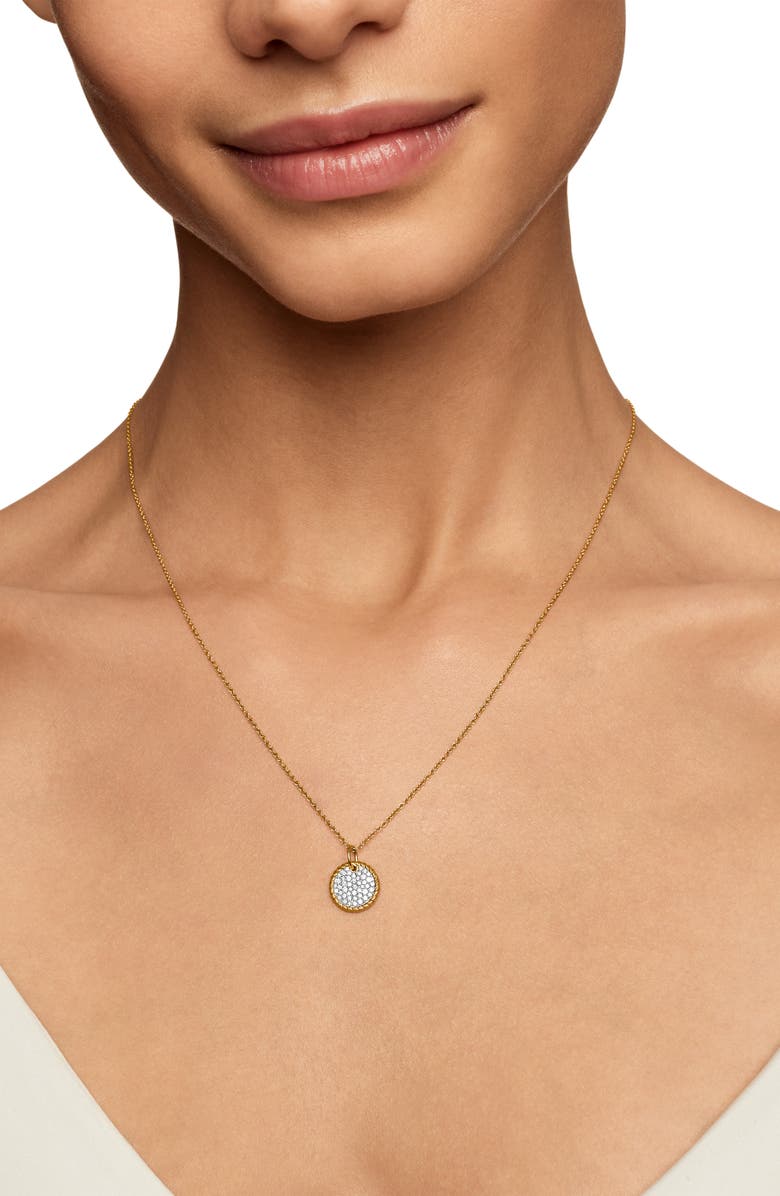 David Yurman Cable Collectibles Pavé Charm with Diamonds in Gold, Alternate, color, Diamond