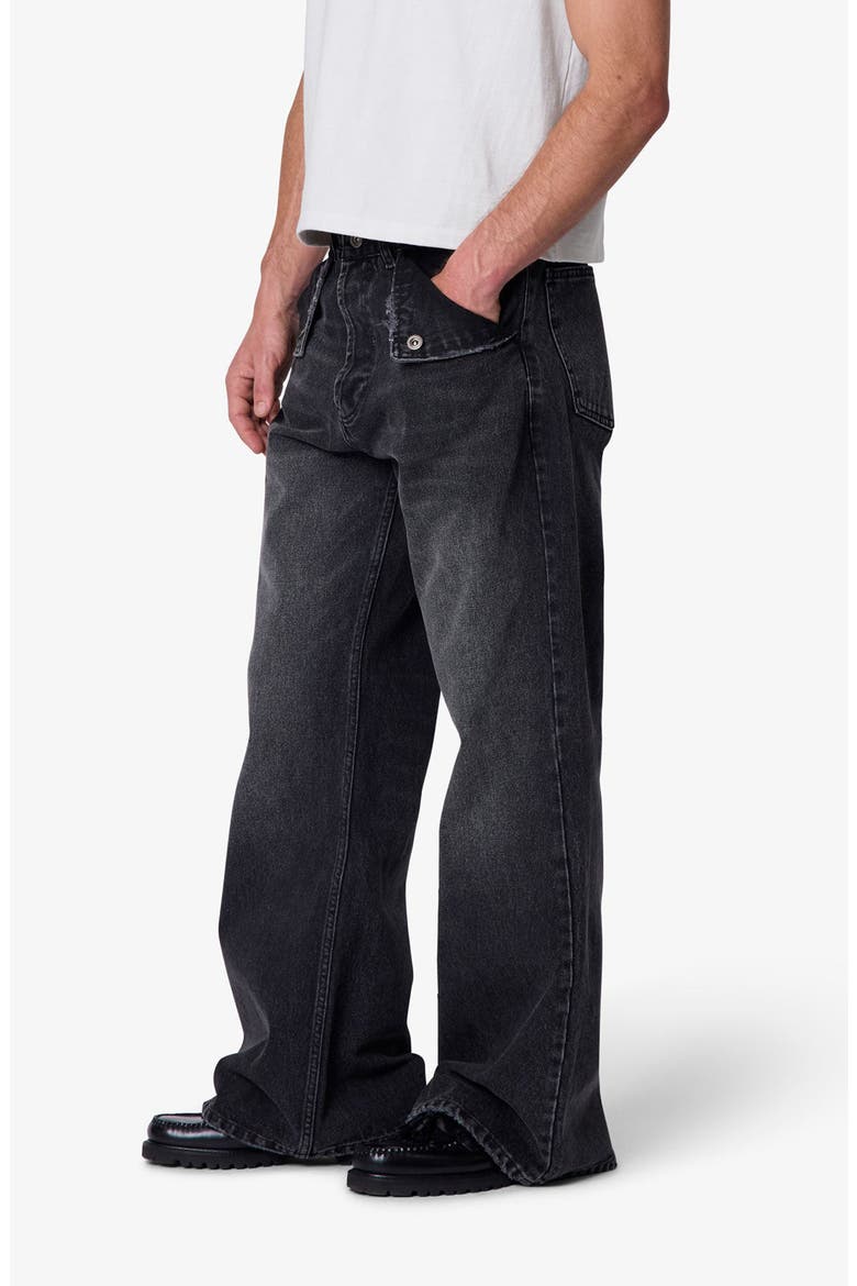 Mule Pocket Kick Flare Jeans, Alternate, color, WASHED BLACK