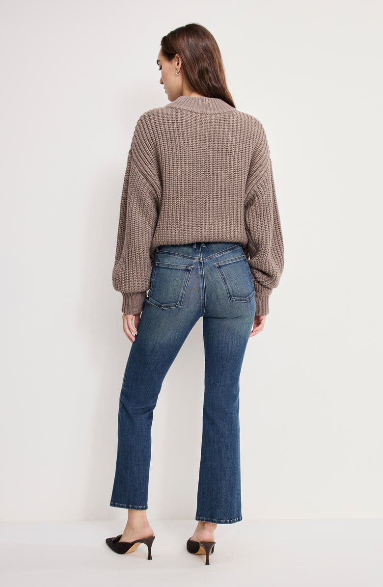 Good American Good Standard High Waist Kick Flare Jeans, Alternate, color, Indigo1147