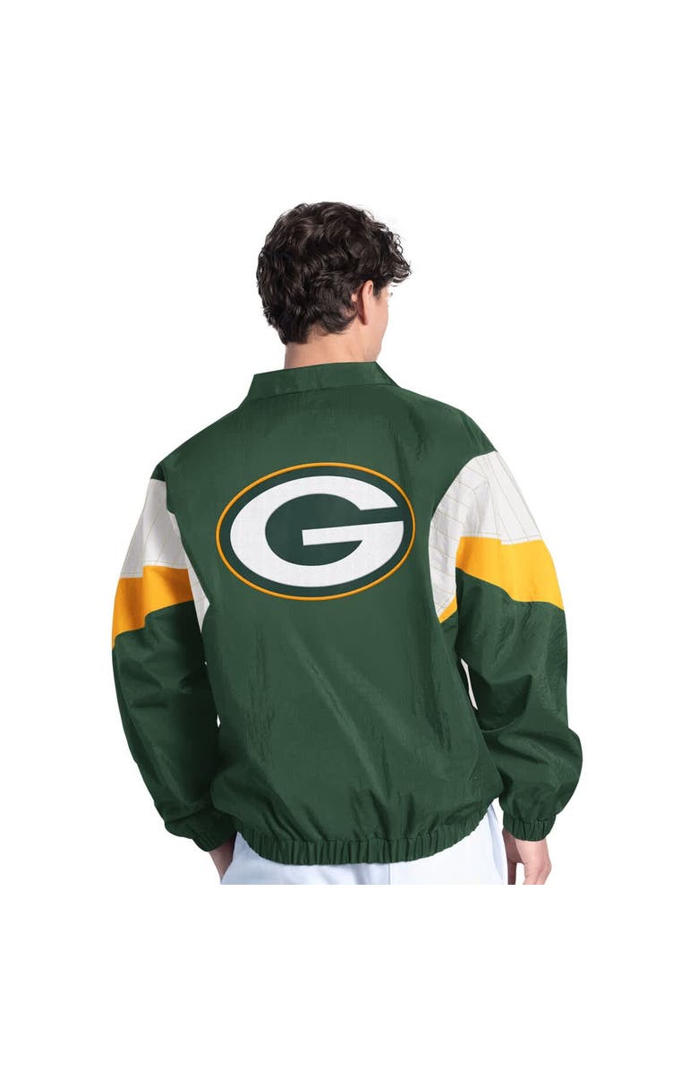 STARTER Men's Starter Green Green Bay Packers Yard Line Full-Zip Jacket, Alternate, color,
