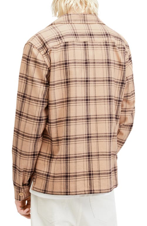 Allsaints Wendel Checked Relaxed Fit Shirt In Bramble Pink