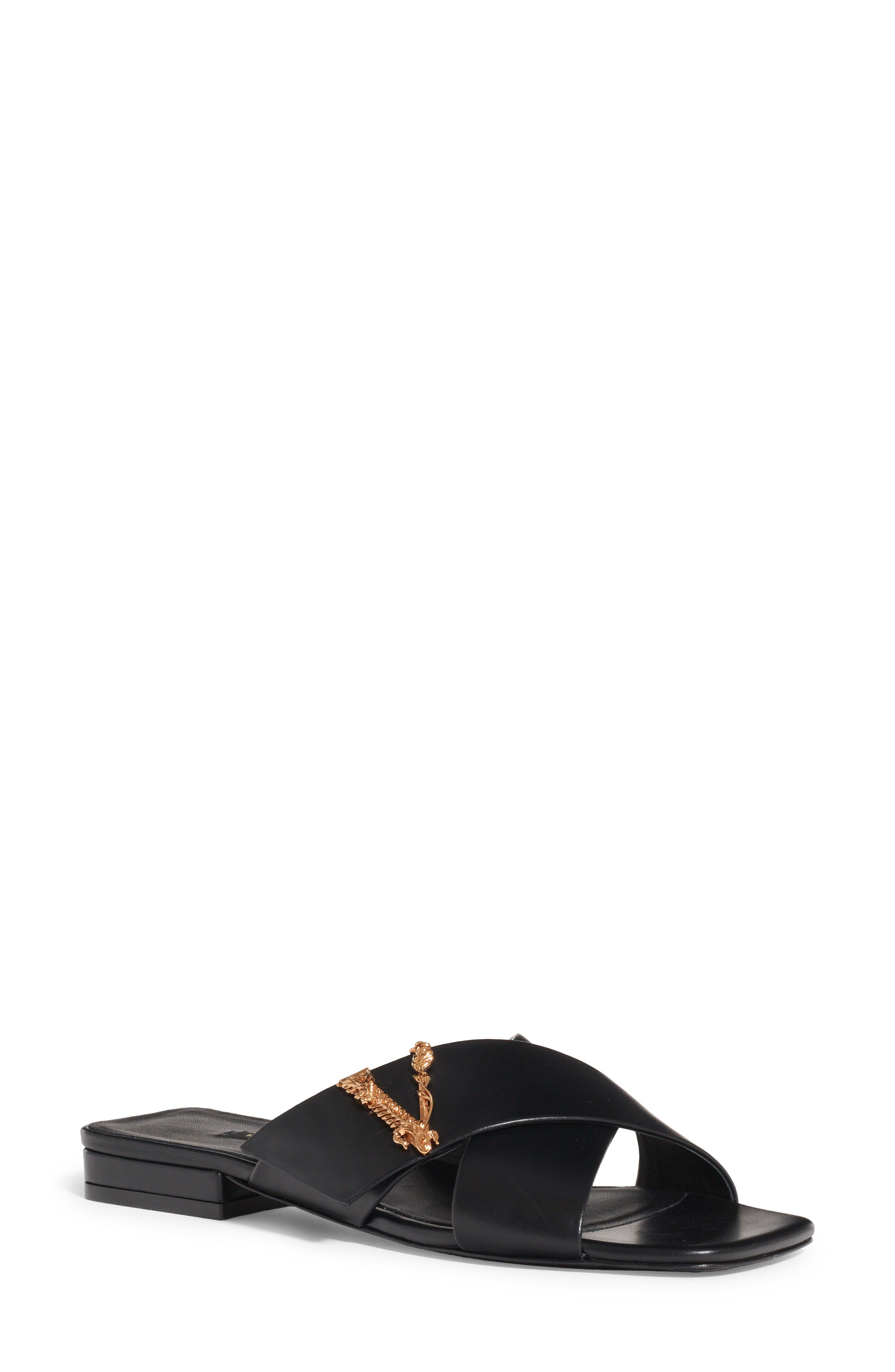Versace Virtus Slide Sandal, Main, color, 