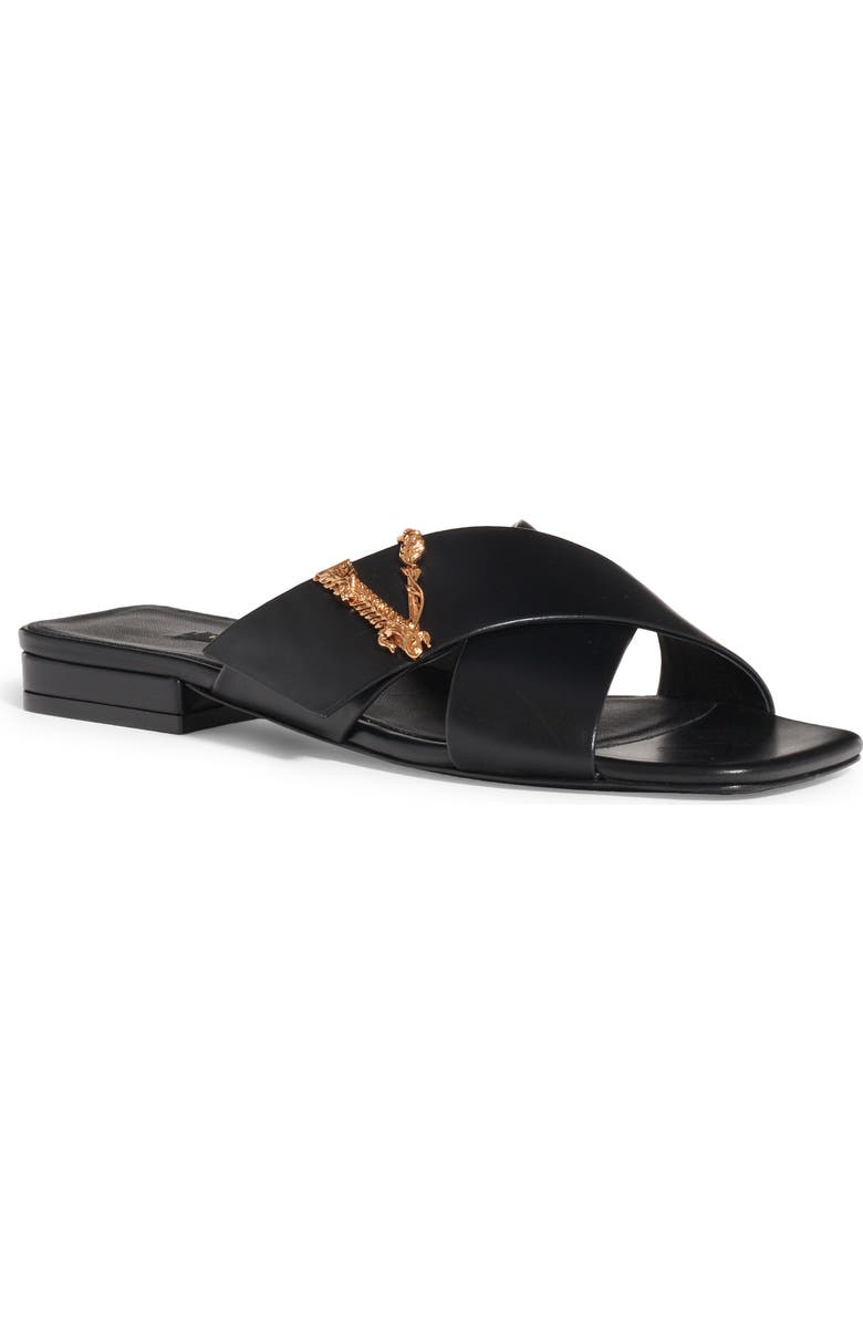 Versace Virtus Slide Sandal, Main, color,