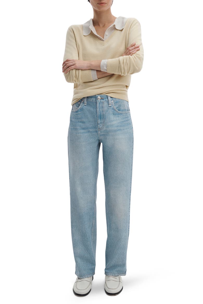 Miramar Shea Wide Leg Cotton Terry Sweatpant Jeans, Alternate, color, SALIN